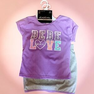 Bebe Kids Purple Love Tee Set